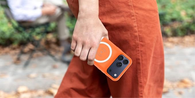Battery Case for iPhone 17 Pro, 10000mAh Protective Charging Case with Wireless Charging Compatible with iPhone 17 Pro (6.3 inch) Rechargeable Extended Battery Pack Charger Case with Carplay (Orange)