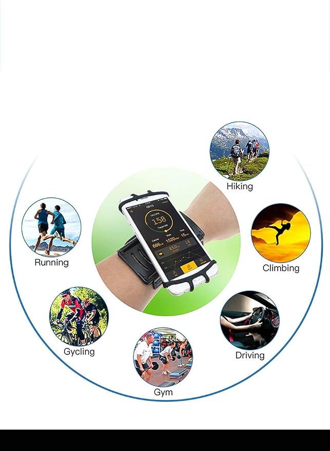 Wristband Armband Phone Holder, 360° Rotatable Sports Wristband for iPhone 11 Pro Max XR XS X 8 7 6 6s Plus, Galaxy, Google Pixel,Forearm Armband Phone Holder