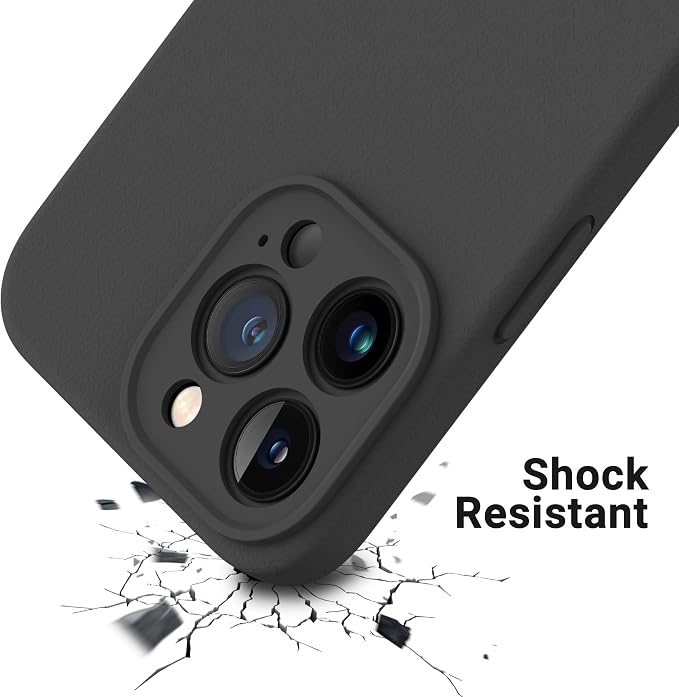 OTOFLY Designed for iPhone 13 Pro Max Case, Silicone Shockproof Slim Thin Phone Case with Camera Lens Protector for iPhone 13 Pro Max 6.7 inch (Black)