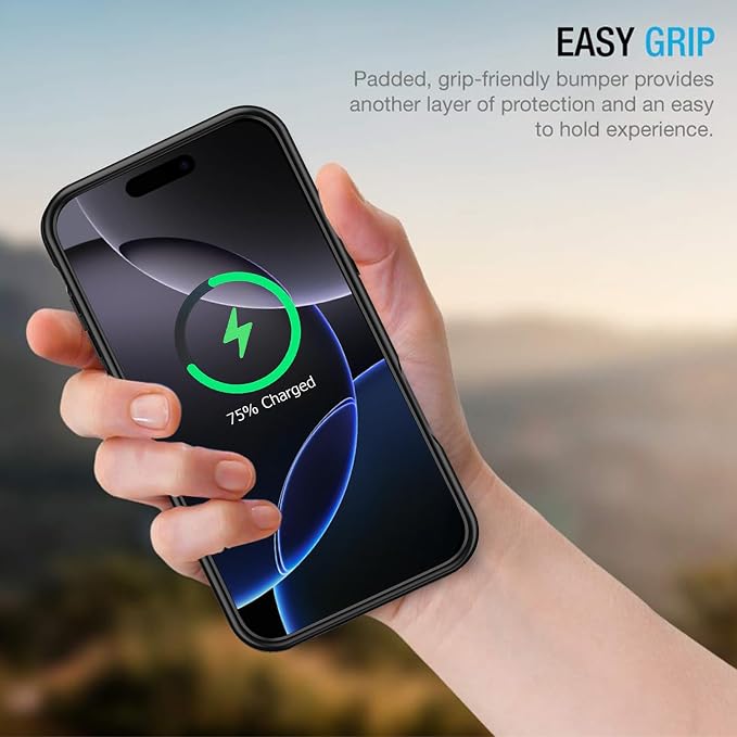 Battery Case for iPhone 16 Pro, 10000mAh Portable Protective Wireless Charging Case, Sync-through Technology, Black