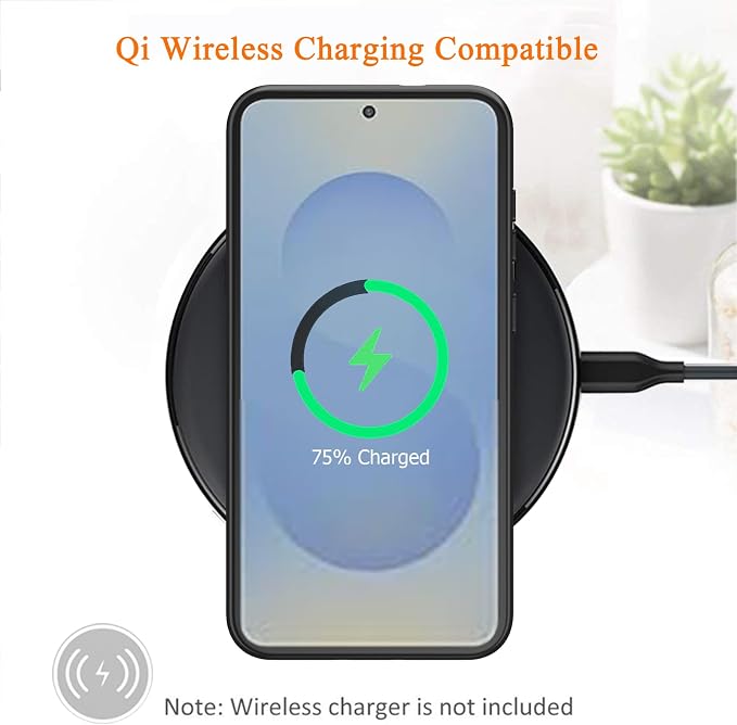 Wireless Charging Case for Galaxy S25 Plus, Upgraded 12000mAh Rechargeable Portable Charging Case Compatible with Galaxy S25 Plus 5G (6.7 inch) with Carplay Extended Battery Pack Charger Case (Black)