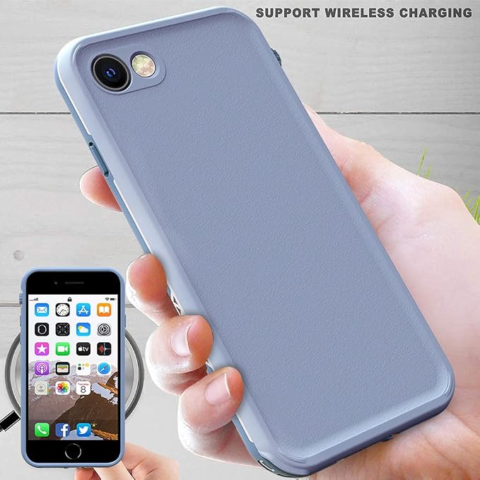 for iPhone 8/7 /SE 2020 Waterproof Case Cover Built-in Screen Protector Fully Sealed Life Shockproof Snowproof Underwater Protective Cases for iPhone 8 7 SE 2020 4.7" (ClovePurple)