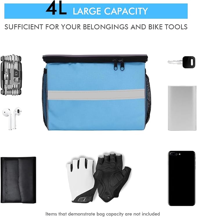 Bike Handlebar Bag - Front Basket with Bike Phone Mount, Bicycle Cooler Pouch Pack for Kids Girls Boys Men Women