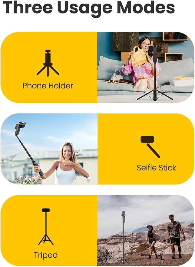 AOCHUAN Face Tracking Tripod for iPhone & Android,57'' Expandable 360 Rotation Selfie Stick that Follows Your Movement Rotation w/Remote, No APP, Phone Tripod Recording for YouTube, TikTok,Smart M3