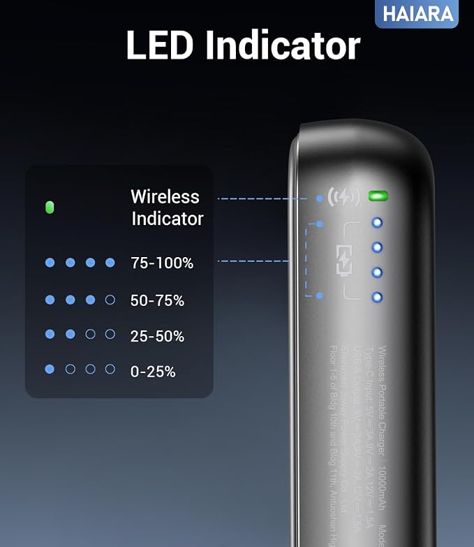 Portable Charger for Magsafe Power Bank - 10000mAh Magnetic Phone Charger, USB-C 22W PD Fast Charging, Slim Wireless Battery Pack for iPhone 17/16/15/14/13 Series,for Travel Cruise Essentials-Smoke