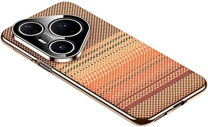 Shell for Huawei Pura 80 Ultra/80 Pro +/80 Pro/80, Electroplating Soft Edge Full Camera Protection Carbon Fiber Texture Leather Cover, 80 Ultra,Orange