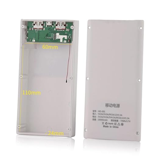 PD22.5W Polymers Charging Case Mobile Power Supply Enclosure Case Led Display Aluminum Alloy Shell Polymers Battery Charging Box