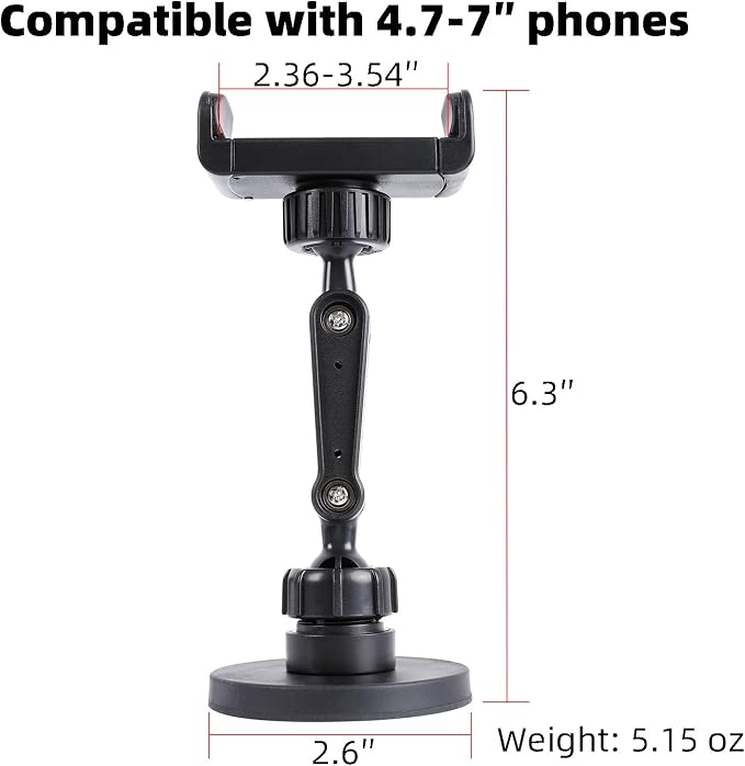 Gym Magnetic Phone Holder Mount Attach to Metal Surface, 360° Rotatable Heavy Duty Magnet Phone Mount for Gym Workout Record, Compatible with iPhone, Samsung, All Cell Phone