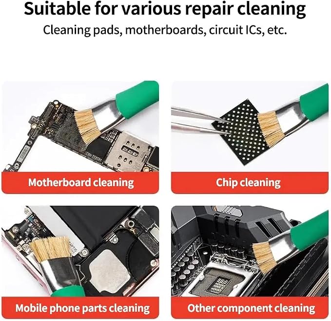 2pcsDouble-Head Anti-Static Repair Brush for Mobile Phone Computer Pad Motherboard Circuit PCB Dust Removal Cleaning Brush Tool