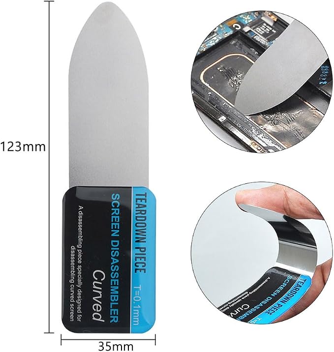 0.1mm Ultra Thin Flexible Metal Spudger Curved Screen Pry Opening Tool for Mobile Phone Laptop Disassemble Screen Repair Tools