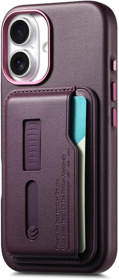 Wallet Case for iPhone 17 Pro Max/17 Pro/Air/17,Heavy Duty Protection Magnetic Detachable Card Holder 2 in 1 Protection Shockproof Phone Cover (17 Pro Max,Purple)