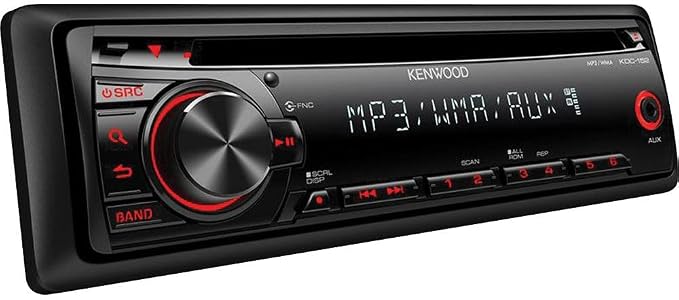 Kenwood Single DIN Bluetooth CD/AM/FM USB Auxiliary Input Car Stereo Receiver w/ Dual Phone Connection, Pandora/Spotify/iHeartRadio, Apple iPhone and Android Control with ALPHASONIK EARBUDS