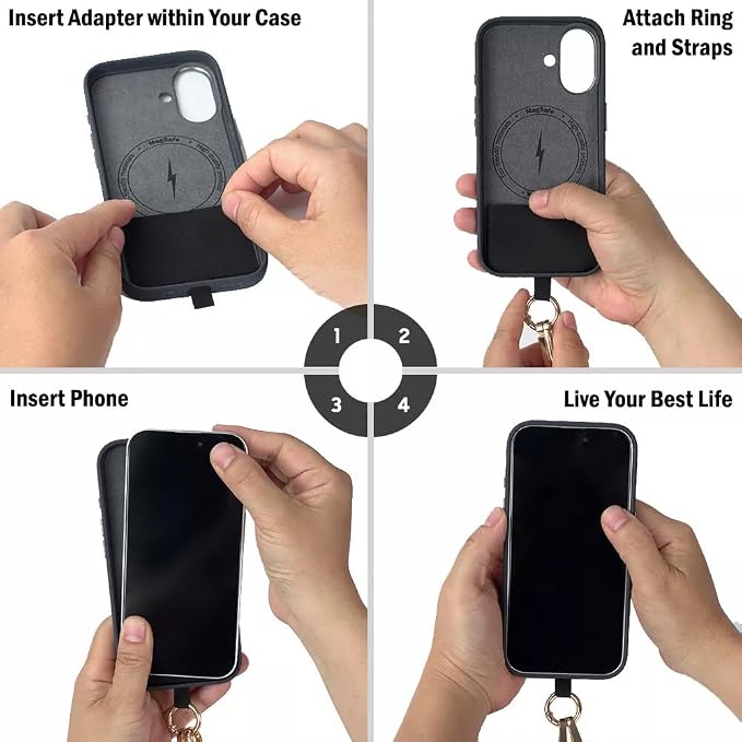 Crossbody Body Phone Holder for Women, New Phone Strap with Zippered Pouch, Adjustable Crossbody Strap