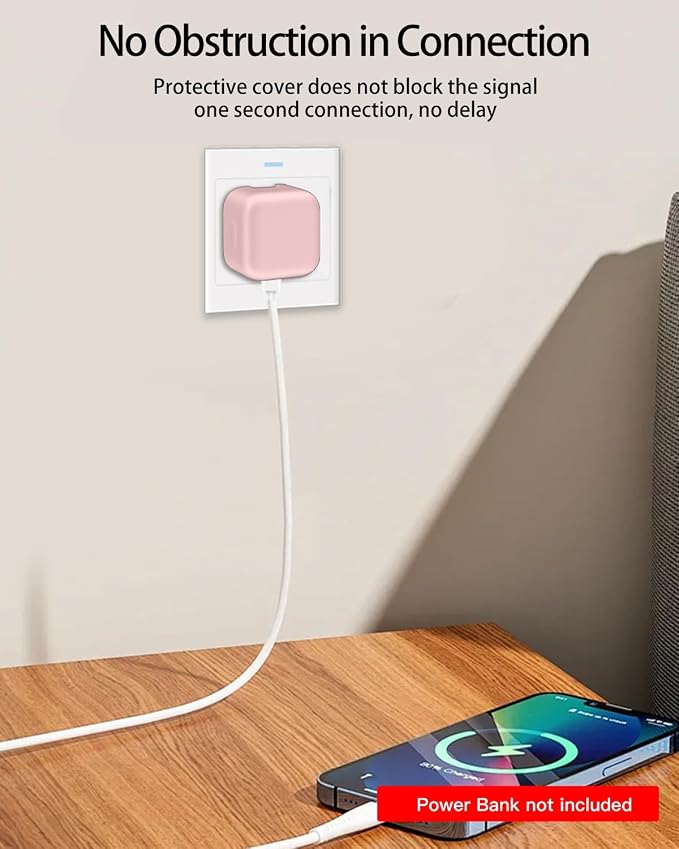 Silicone Case for Apple 40W Dynamic Power Adapter,Soft Silicone Protective Cover for Dynamic Power Adapter,Shockproof,Fall-Resistant,Pink