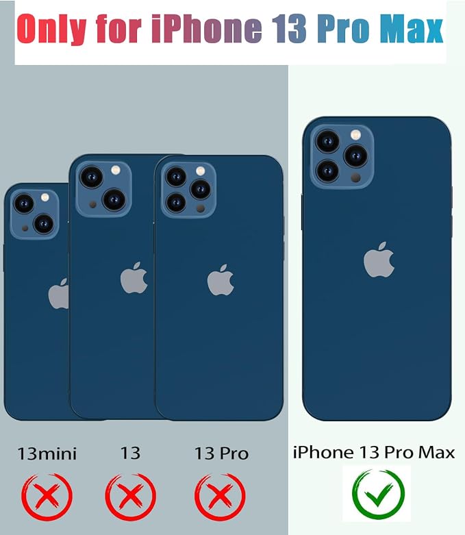 for iPhone 13 Pro Max Case Waterproof Shockproof Dustproof Full-Body Sturdy with Camera Lens Protector and Built-in Screen Protector,Underwater Cover Protective for iPhone 13 Pro Max Black