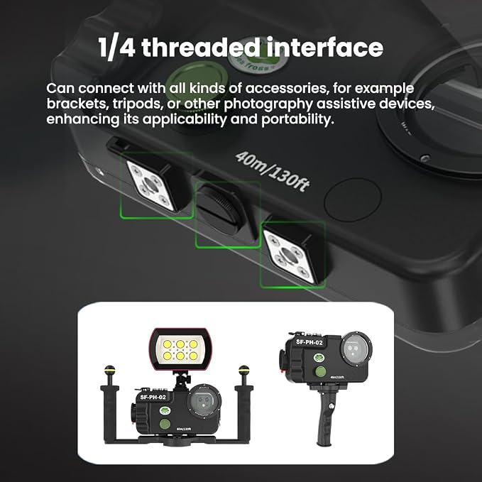Seafrogs SF-PH-02 Underwater Phone Housing Case Compatible with iPhone 17/16/15, 40M/130ft Waterproof, Vacuum Pump System (Black)