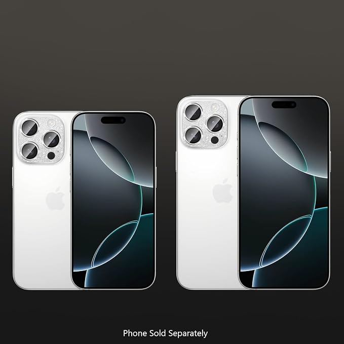 SAHARA - Ultra-Strong Camera Lens Protector for iPhone 16 Pro/16 Pro Max (2-Pack), Glitsen, (ZD00165)