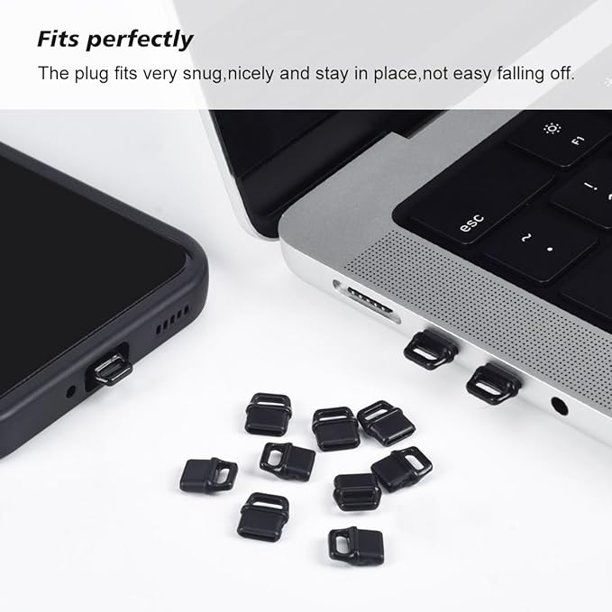 12PACK USB C Anti Dust Plug with Easy-Grip Tab Compatible with iPhone 17 16E 15 16 Plus Pro Max Samsung Galaxy S24-S8, A54, Google Pixel 8 7, Cell Phone Dust Cover for All USB Type-C Ports