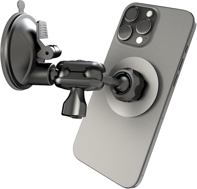 Quyee Universal Magnetic Phone Holder, Multi-Directional Dual 360 Degree Rotating Suction Cup Phone Wall Mount, Tiktok YouTube Vlog Video Recording Kit, Travel Essentials Accessories