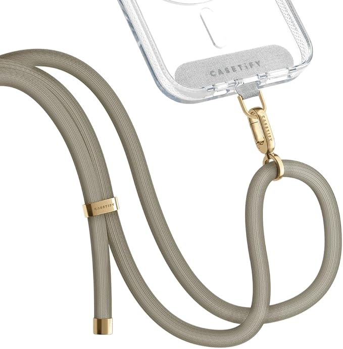 CASETiFY 8mm Rope Cross Body Strap with Card - Charcoal