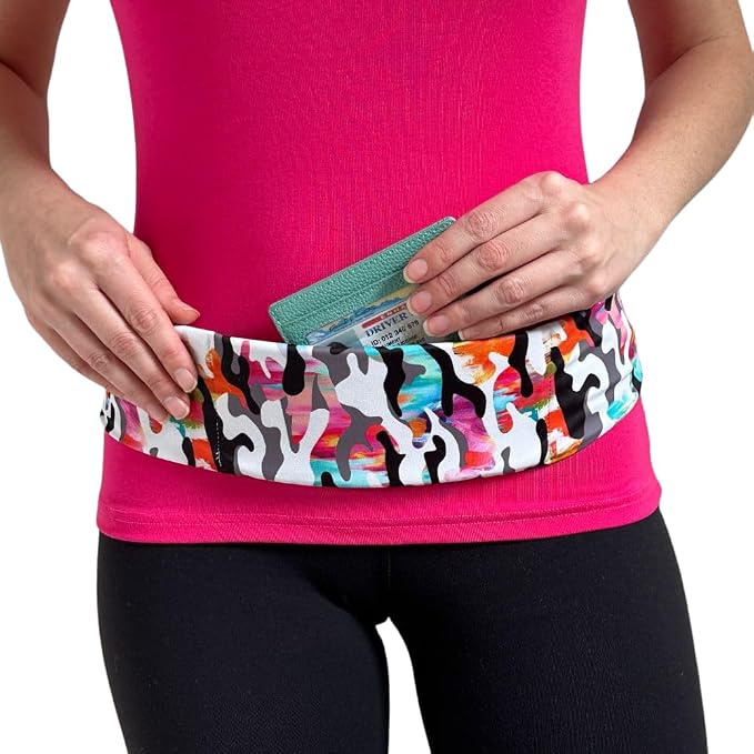 BANDI Running Belt for Women & Men β USA Made No-Bounce Adjustable Waist Pack & Secure Fanny Pack β Fits All Phones, Gels & Essentials β Zipper-Free, Medical Device Friendly