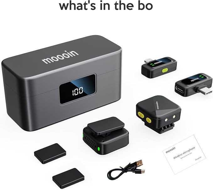 Wireless Collar-Type Microphone-Highly Noise-reducing, Plug-and-Play, 20 Hours of Battery Life, Suitable for Video Recording, Video blogs, Live Streaming-Clear Audio Quality Microphone