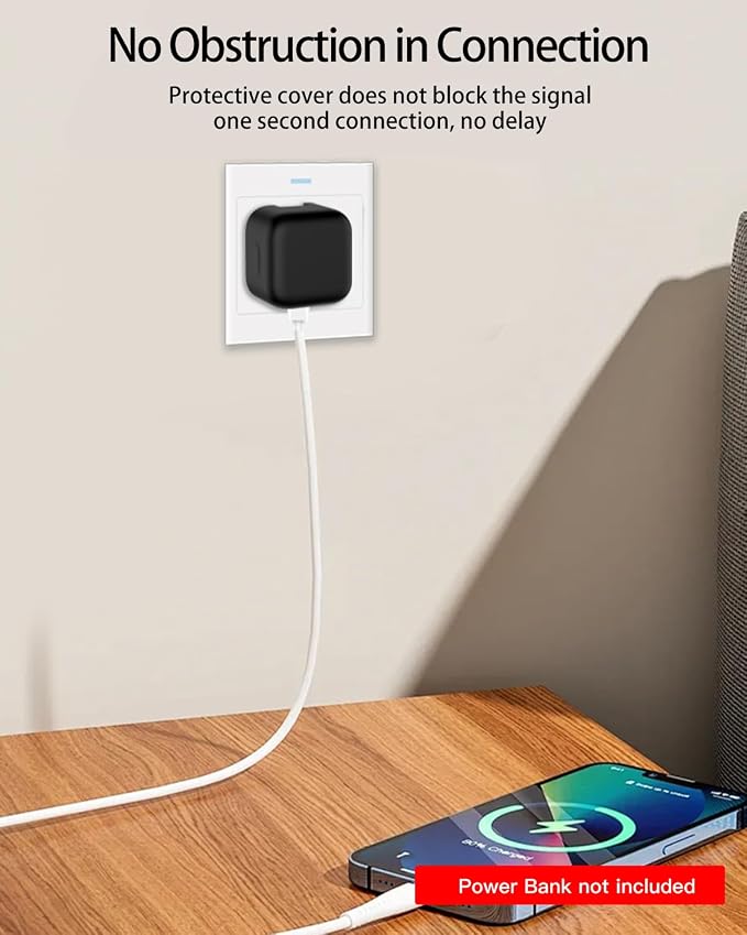 Silicone Case for Apple 40W Dynamic Power Adapter,Soft Silicone Protective Cover for Dynamic Power Adapter,Shockproof,Fall-Resistant,Black