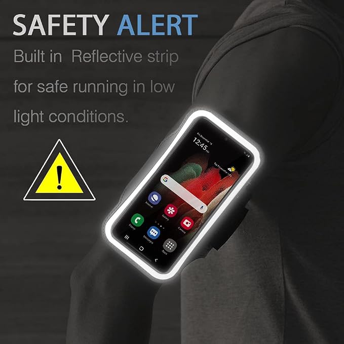Galaxy FE Armband, JEMACHE Armband for Samsung Galaxy S25/S24/S23/S21 FE, S25 Edge, Gym Running Workouts Phone Arm Band (Purple)