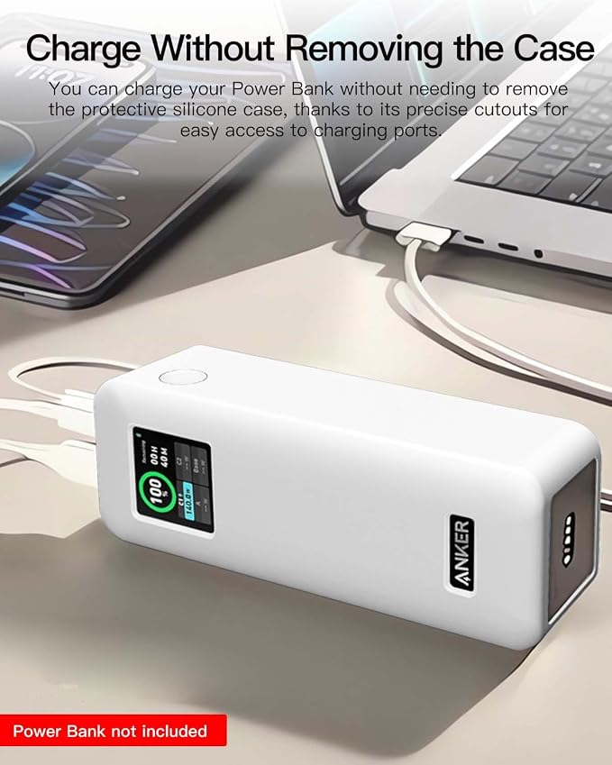 Case Cover for Anker Prime Power Bank 27,650mAh 250W, Full-Body Protective Cover for Anker Prime Power Bank,Drop-Proof,Scratch-Proof,Shock-Proof,Clear