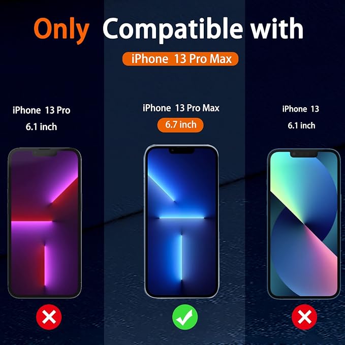IMBZBK 3 Pack Screen Protector for iPhone 13 Pro Max with 3 Camera Lens Protector Tempered Glass Accessories Protector de Pantalla