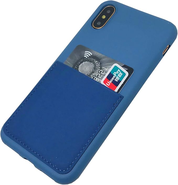 Ultra Slim Liquid Silicone Case Compatible for iPhone Xs/X 10(5.8 inch) with Card Holder Slot Ultra-Slim Thin Soft Wallet Cover Compatible for iPhone XS/X/10 with Screen Protector(Blue)