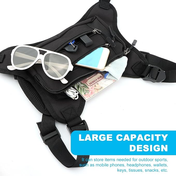 PUXING Sports Chest Bag For Men Women Tactic-al Vest Running Vest Bag With Built Phone Holder Chest Pack for Hiking