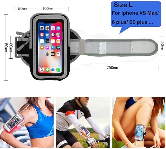 Outdoor Sport Armband for Samsung Galaxy S8 S9 S10 Note 9 10 / Blu Vivo X5 G9 Bold N1 / Motorola G7 Power Phone Band Running Case Waterproof Zip Pouch Bag Holder Pouch Case Wristband Strap