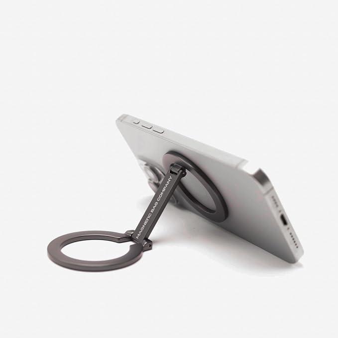Magnetic Bag Company - Double Magnetic Ring Phone Holder, Compatible with MagSafe, Dual-Sided Mount for iPhone 16/15/14/13/12 Series, Attach to Iron/Steel Surfaces, Gym and Fitness Accessory