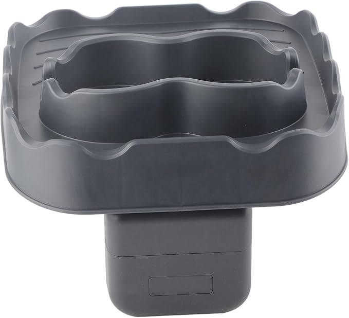 Hot Tub Table, Pool Cup Holder Fits for Outdoor Inflatable Pools/Spas Side Table Swimming Pool Side Drink Tray with Drain Holes for Bathtub Spa Patio(Gray)