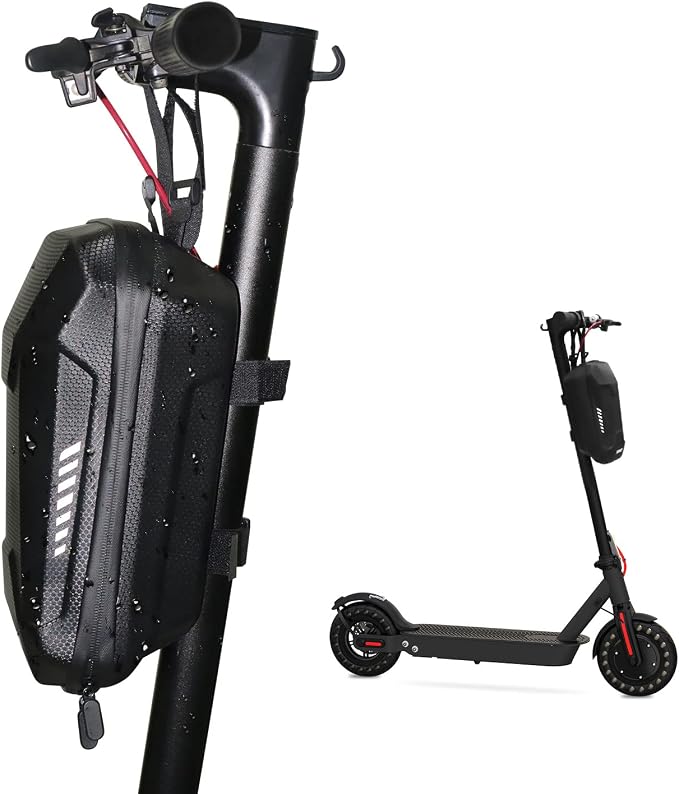 Hiboy Scooter Storage Bag, 3L/4L Large Capacity Scooter Handlebar Bag, Front Hanging Bag for Electric Scooter/Electric Bike, for Carrying Chargers, Phone, Keys with Waterproof Hardshell EVA Material
