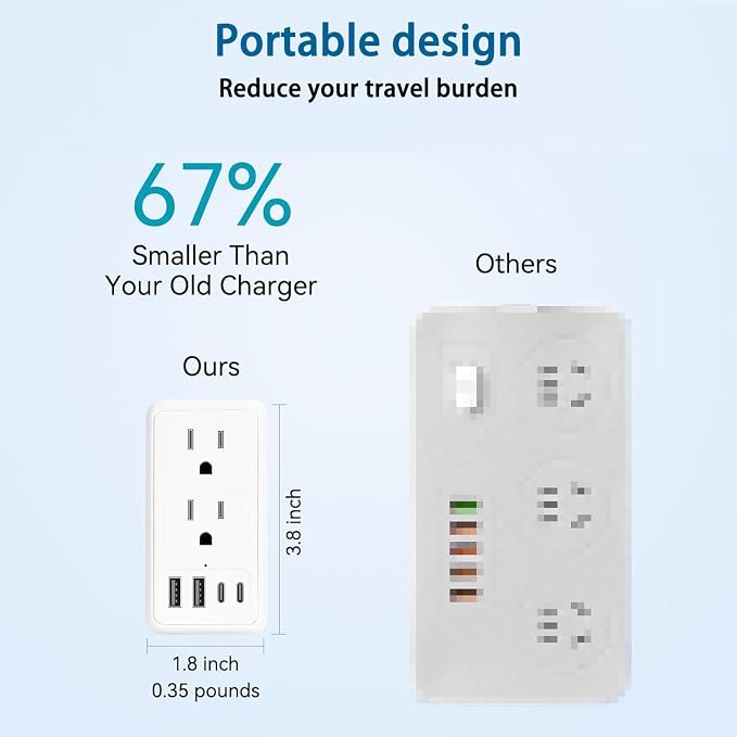 2000W 220V to 110V Voltage Converter US to Europe for Hair Dryer, Converter for European Travel (White)