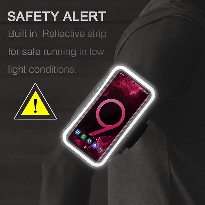 Galaxy S10 S9 S8 Armband, JEMACHE Gym Running Exercises Workouts Phone Arm Band for Samsung Galaxy S10/S9/S8/S7 Edge (Rose)