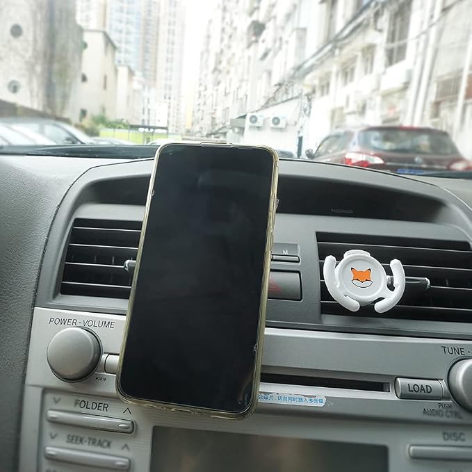 Car Vent Mount Holder - Compatible with Popsocket - Car Mount Made for Pop Socket Grips Collapsible Phone Holder for Pop Mount with Secure AC Vent Clip, Horizontal Air Vent ONLY (White)