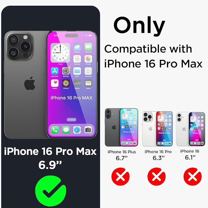 AICase Compatible with iPhone 16 Pro Max Case Waterproof, Clear Water Proof Built-in Screen Protector Shockproof Dustproof Snowproof Full Body Rugged Underwater Phone Case