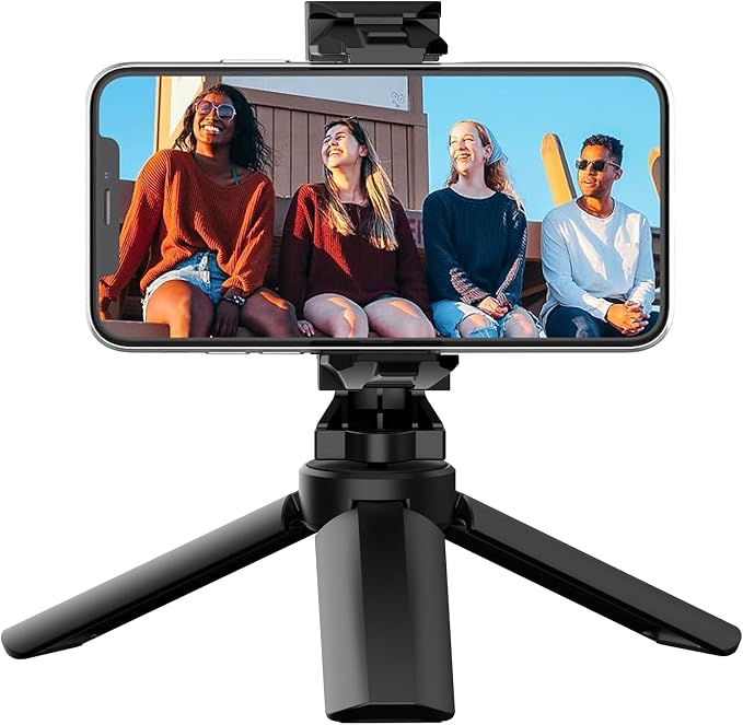 Anozer Mini Tripod with Universal Phone Holder & Cold Shoe, Lightweight Phone Stand & Camera Tripod, Compatible with iPhone 14 Pro Max/14 Pro, GoPro, Webcam, Mini Projector
