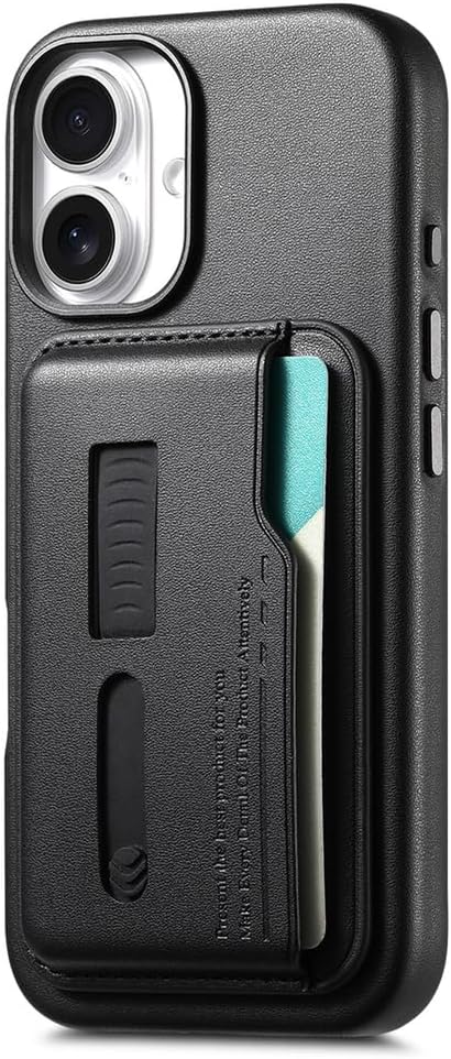 Wallet Case for iPhone 17 Pro Max/17 Pro/Air/17,Heavy Duty Protection Magnetic Detachable Card Holder 2 in 1 Protection Shockproof Phone Cover (Air,Black)