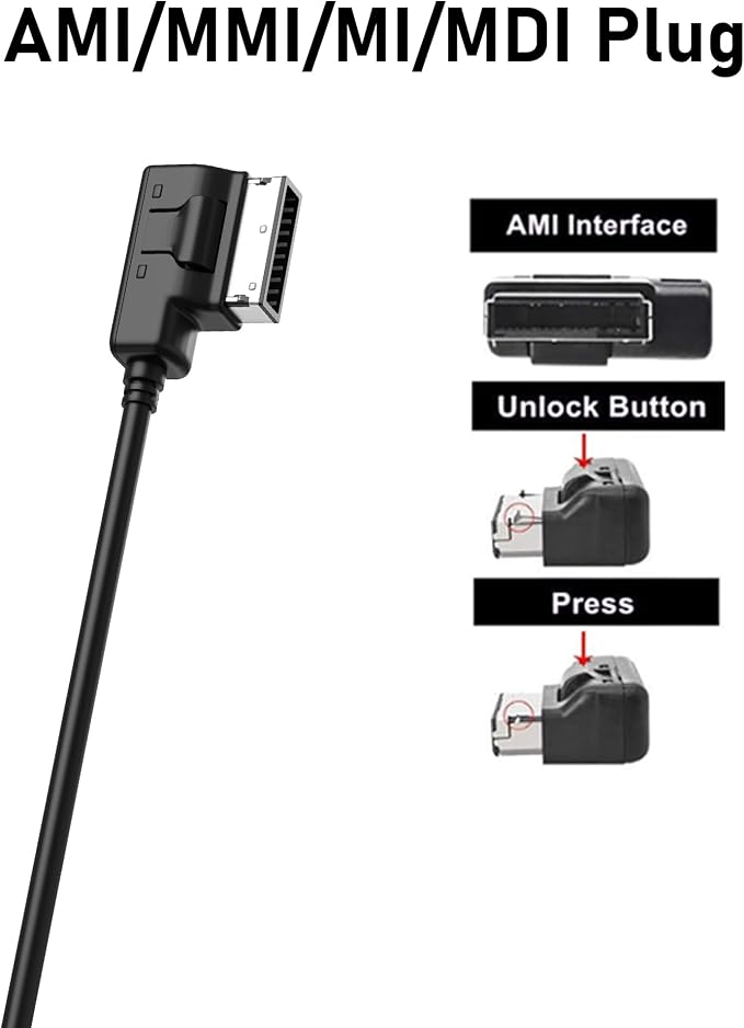 Bluetooth 5.0 Adapter Audio Receiver Compatible with Audi A3 A4 A5 A6 A7 S3 S4 Q3 Q5 Q7 Volkswagen VW 2G 3G 3G+ AMI MMI Port Cable Music Play Connector Works with Apple iPhone iPod Android Smartphone