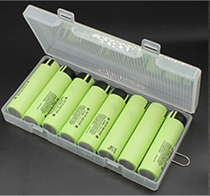 Heyiarbeit 8 x 18650 Battery Storage Case Holder Organizer Box Transparent