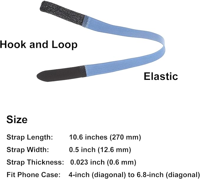 TFY Elastic Phone Strap, Universal Slim Hand Finger Grip, Non-slip Cell Phone Holder, fit Most Smartphones Case - 2 Pieces