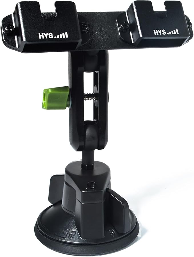 HYS Heavy Duty Radio&Remote Speaker Mic Suction Cup Mount for Radio W/Round Knob&Belt Clip - 3.54in Suction Mount, Quick Install Car Boat Windshield Window Mount for SDS100 BCD436HP XPR7550 APX6000