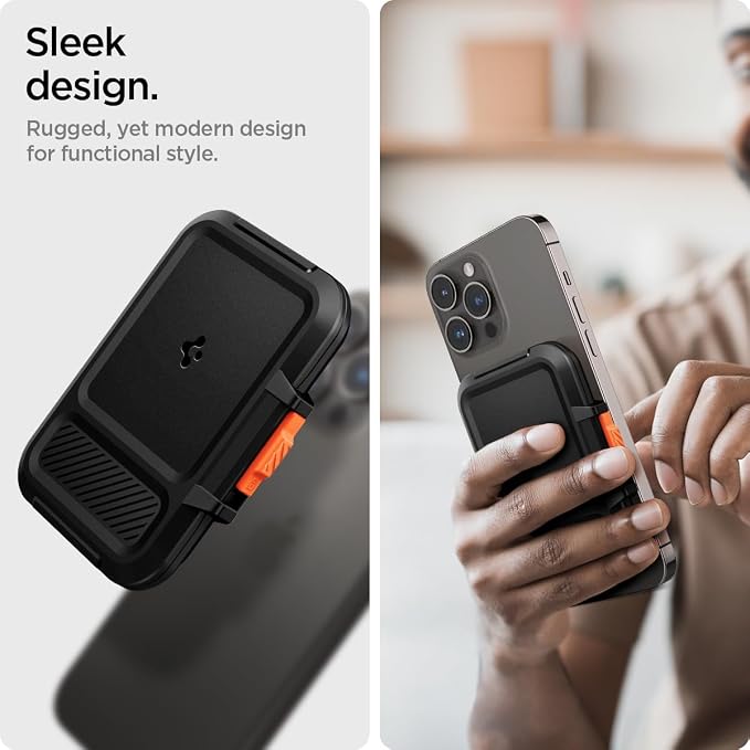 Spigen for MagSafe Wallet, Heavy Duty Hardshell Magnetic Card Holder Compatible with iPhone 17/16/15/14/13/12 Pixel 10 Series MagSafe-Cases Pixelsnap Holds 5-6/7-8 Cards
