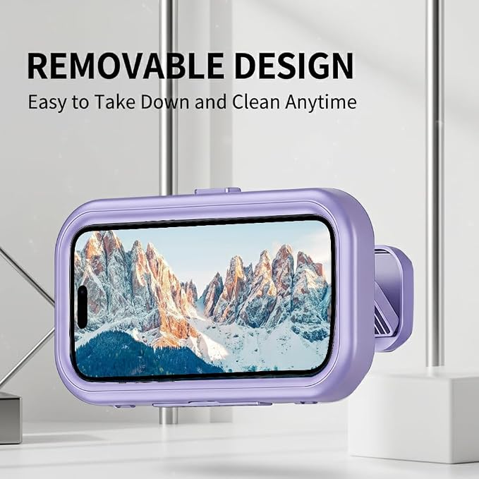 Waterproof Shower Phone Holder: 360° Rotatable Adjustable Bathroom Mobile Stand - Bathroom Wall Phone Mount Stand Anti Fog for Kitchen, Bath - Accessories for 4-7" Cellphones (Pink)