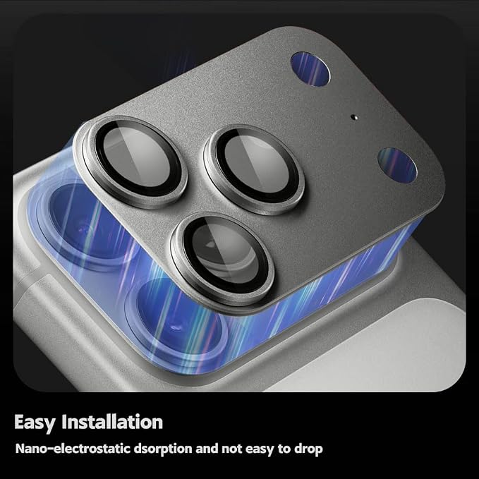 for iphone 17 pro max camera protector (2 Pack),Aluminum Alloy Metal matte Case Tempered Glass Camera Screen Protector Accessories