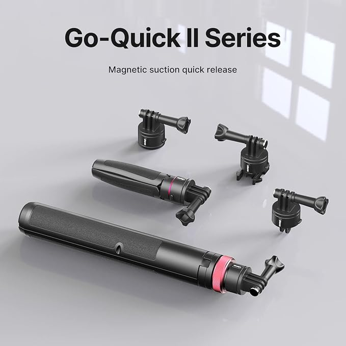 57in Extendable Selfie Tripod for Action Cameras - ULANZI Go Quick II Long Action Camera Stick Tripod Quick Release Adapter Vlog Handle Grip for GoPro Hero Series